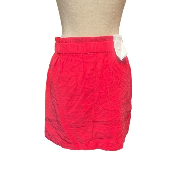 NWT a loves a bright berry red Button Down Paper Bag skirt women's small - Picture 2 of 12